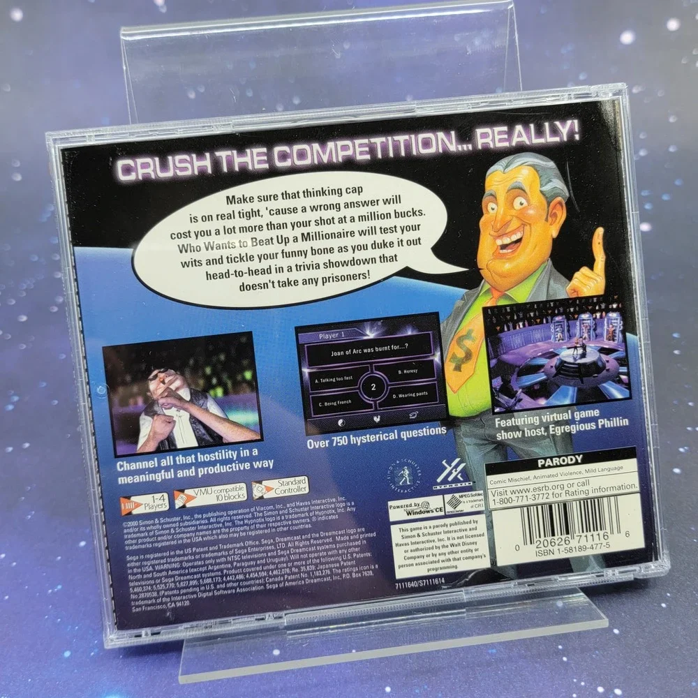 Who Wants to Beat Up a Millionaire Sega Dreamcast T-11011N Trivia Parody Game